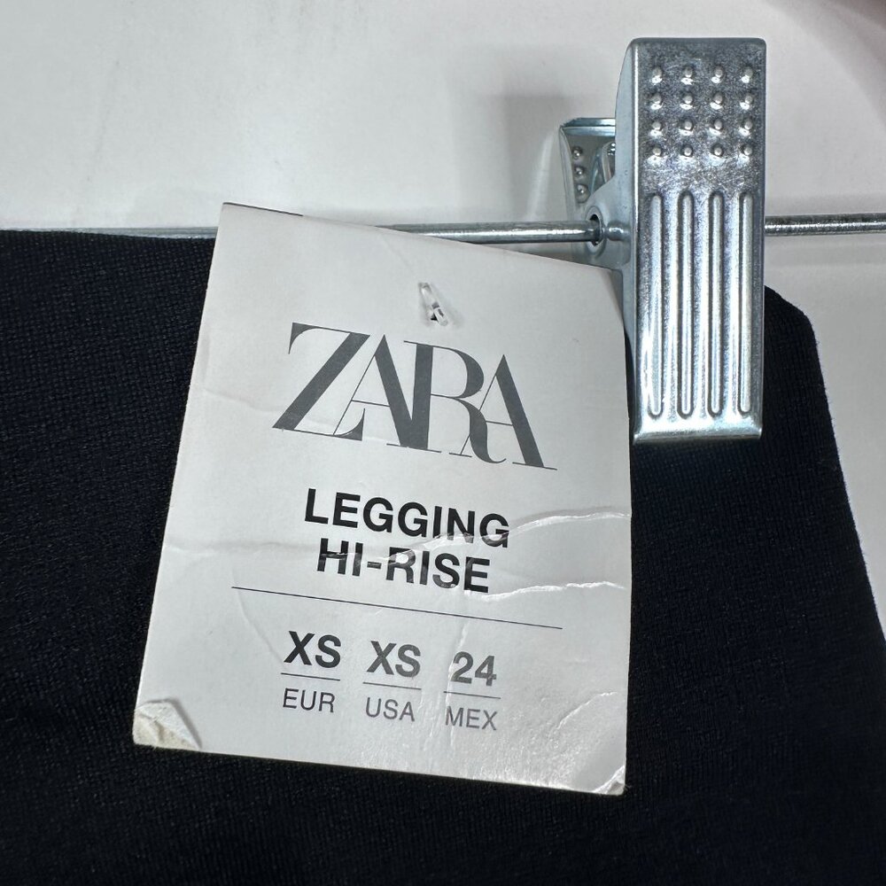NWT ZARA High Rise Legging Embellished Gold Buttons Black XS #A1279 - Picture 11 of 13